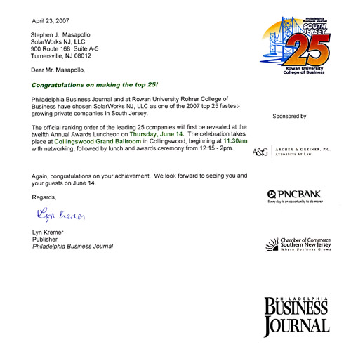 PHILADELPHIA BUSINESS JOURNAL  TOP 25
