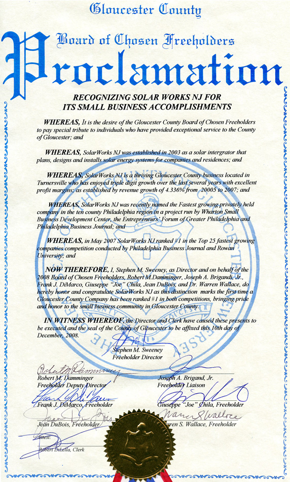 Proclamation Gloucester County Proclamation Gloucester County